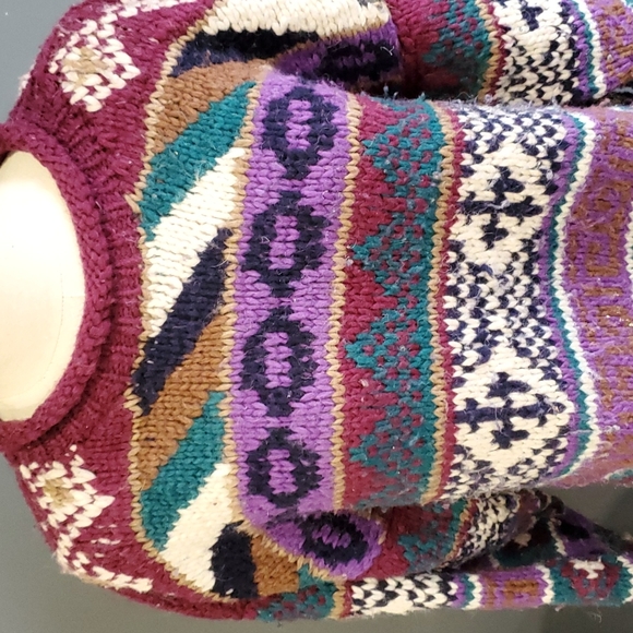 Native American hand made knit sweater size L - Picture 3 of 13